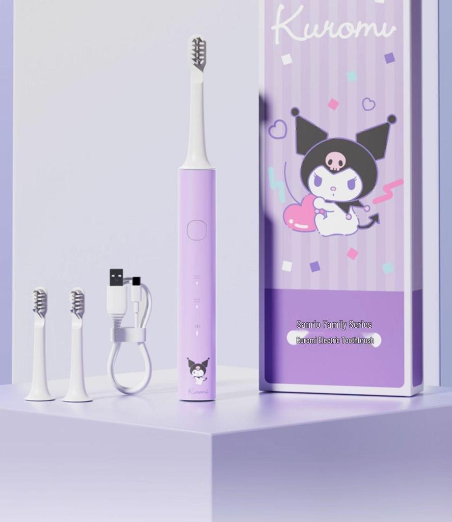 Sanrio Kuromi Wiederaufladbare Elektrische Zahnbürste für Kinder & Erwachsene - Weiche Borsten, Niedliches Design