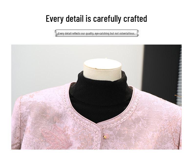 Mom's New Chinese-Style Spring Jacket for Middle-Aged & Elderly Women - Elegant Windbreaker for Spring & Autumn Seasons
