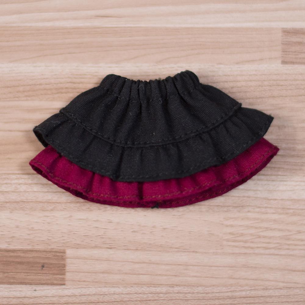 

Handmade Ob11 Doll Clothes Daily Casual Dolls Half Skirt DIY Toy Doll Cake Skirt Obitsu11 Molly Black Red