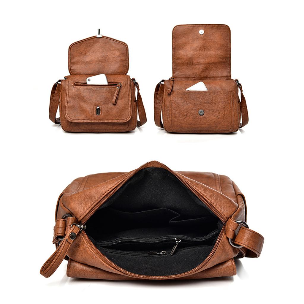 Vintage Style Soft PU Leather Single Strap Shoulder Bag Crossbody Bags