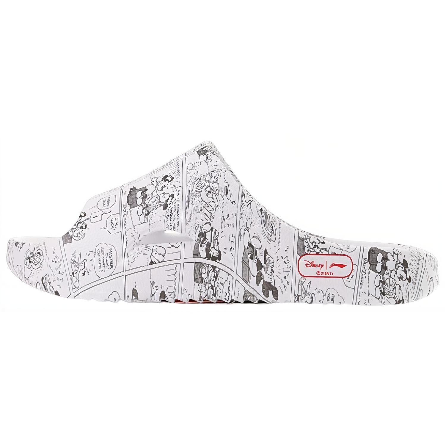 

Женские шлепанцы-слайды на резиновой подошве Disney x LiNing, черно-белые 40