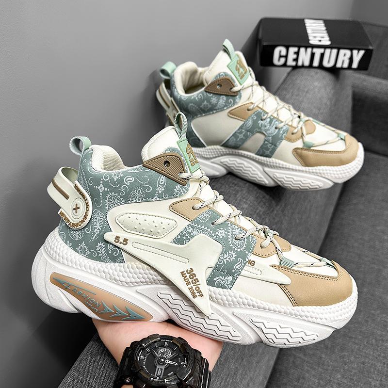 Shoes autumn youth student sports running shoes waterproof thick-soled wear-resistant high-top dad shoes