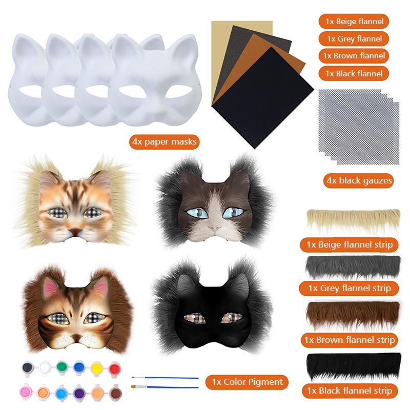 

17 шт. Маска-заготовка DIY Тварина Кішка Лисиця Маска Ручної Роботи Теріан Маска Набори Маскарад Ручний Розпис Хелловін Кілька Варіантів Доступно