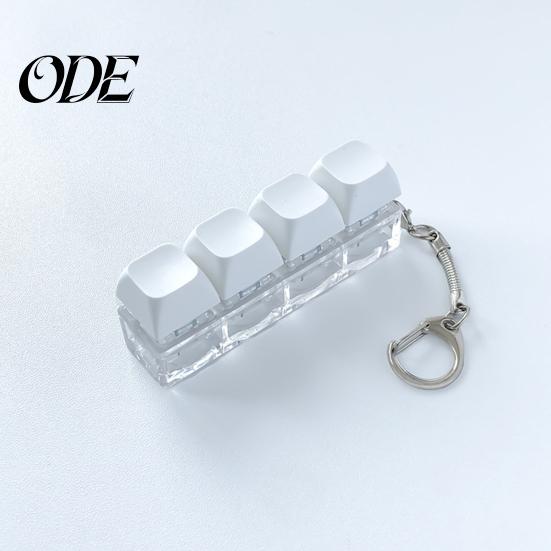 Fidget Keyboard Toy Mechanical Keychain Stress Anxiety Relief Portable Travel Quiet Kids Adults 4 Keys Clicking Sensory Keycap