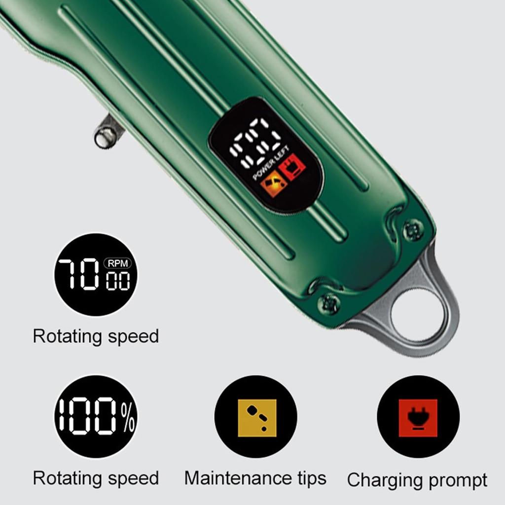 Powerful Long-Lasting Rechargeable Hair Clipper, Professional Cordless Hair Trimmer for Men, Electric Hair Cutting Grooming Kit with 4 Guide Combs