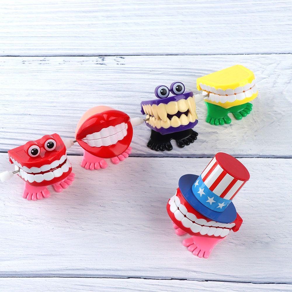 Mini Plastic for Baby Kids Clockwork Toy Wind Up Clockwork Toy Walking Teeth Shape Babbling Denture