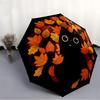 1pc Autumn Leaves Automatic Open/close Folding Compact Umbrella, 8-Rib Sturdy Canopy, Lightweight Portable, Commuting Use, Gift, Outdoor Umbrella, Tra