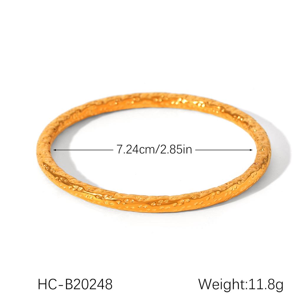 Fashion Classic Hollow Texture Stainless Steel Bracelet for Women, Non-fading Titanium Steel Bangle Hand Jewelry