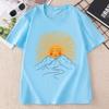 Boho Sun TShirt Comfortable Mountain Graphic Tee Casual Round Neck Celestial Nature Tee Boho Summer Hiking Tops Cotton Short