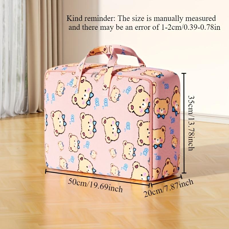 1pc Cute Pattern Storage Bag Portable Bag with Handles Moving Home Bedroom Clothing Storage Bag Travel Gear Organization Bag