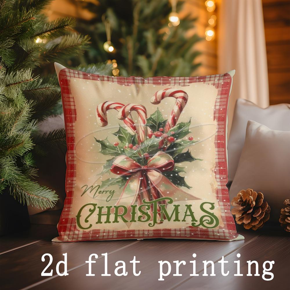 Home Decor Merry Christmas Themed Decorative Pattern Cushion Cover Suitable for Sofa Bedroom Car Pillow Cover