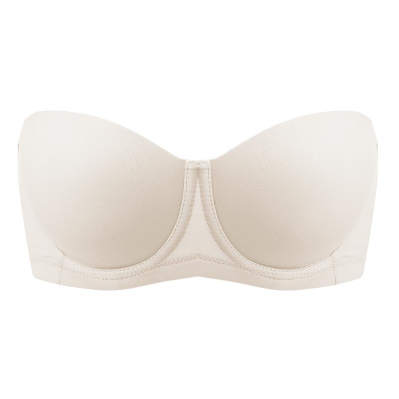 Strapless underwear women's non-slip gathering seamless large chest anti-sagging tube top wedding dress large size bra cover