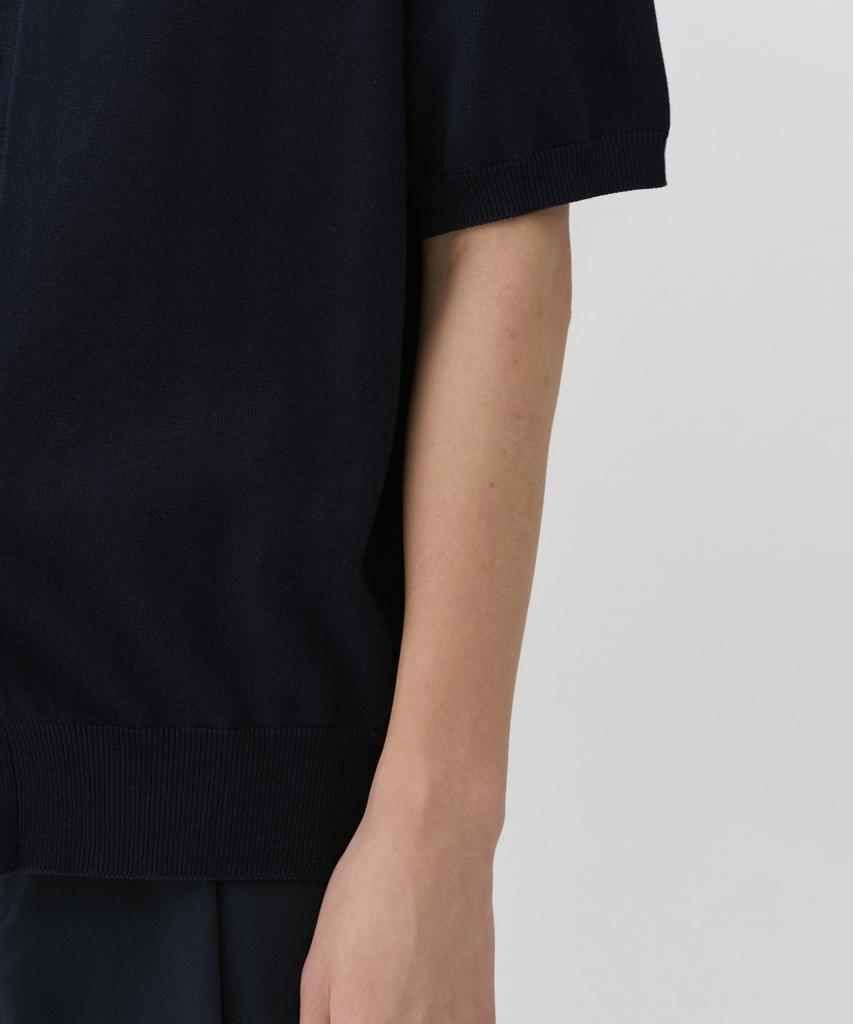 Musinsa Standard Washable Supima Cotton Collared Short Sleeve Cardigan [Navy]