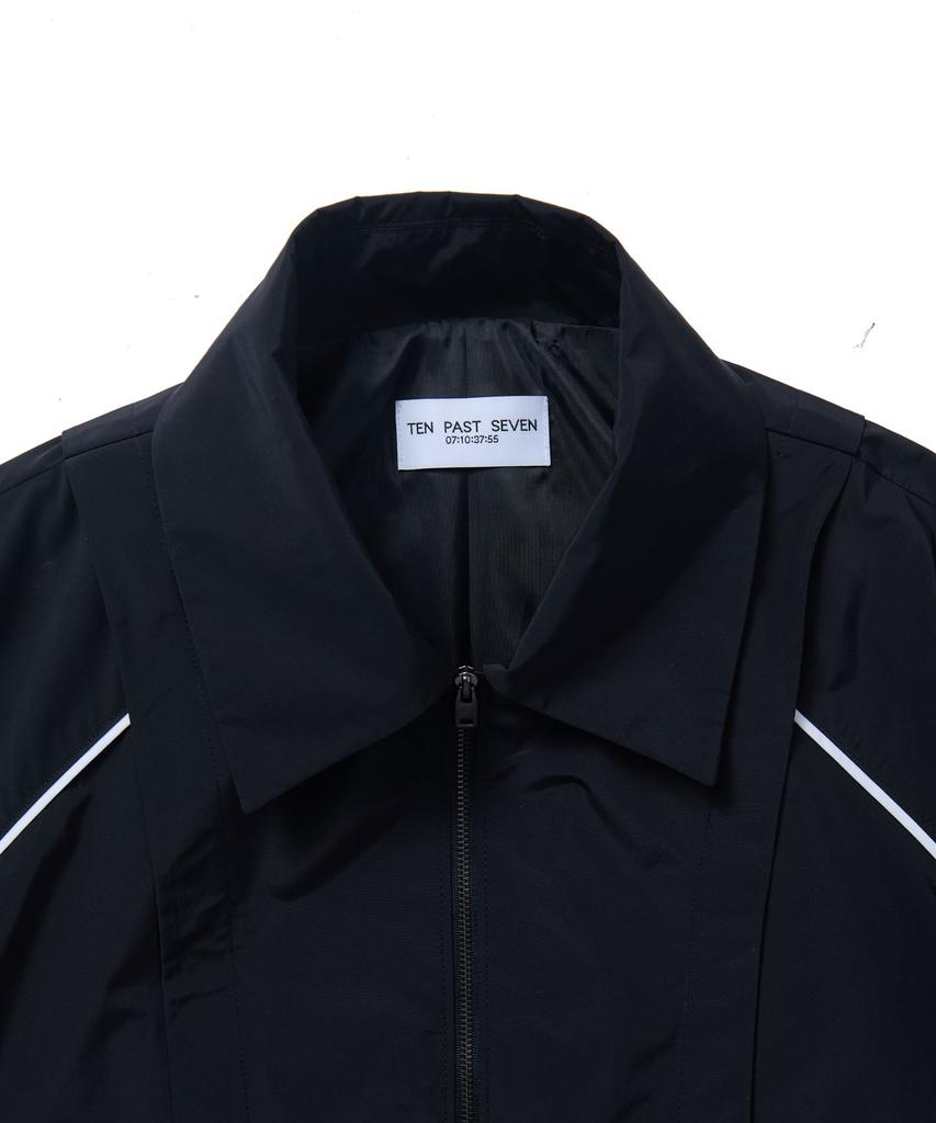 Ten Past Seven Contrast Piping Blouson Jacket - Black