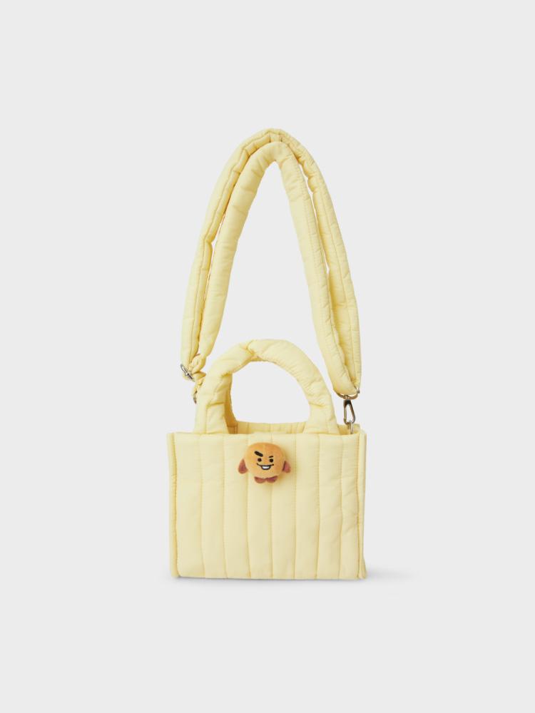 

LINE FRIENDS BT21 SHOOKY Face Doll Badge Quilted Tote Bag