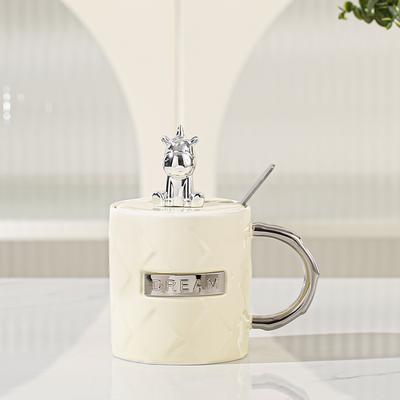 Deckel und Löffel Keramiktasse Einhorn Tasse Hochwertiges Souvenir Geschenk Tasse Studententasse