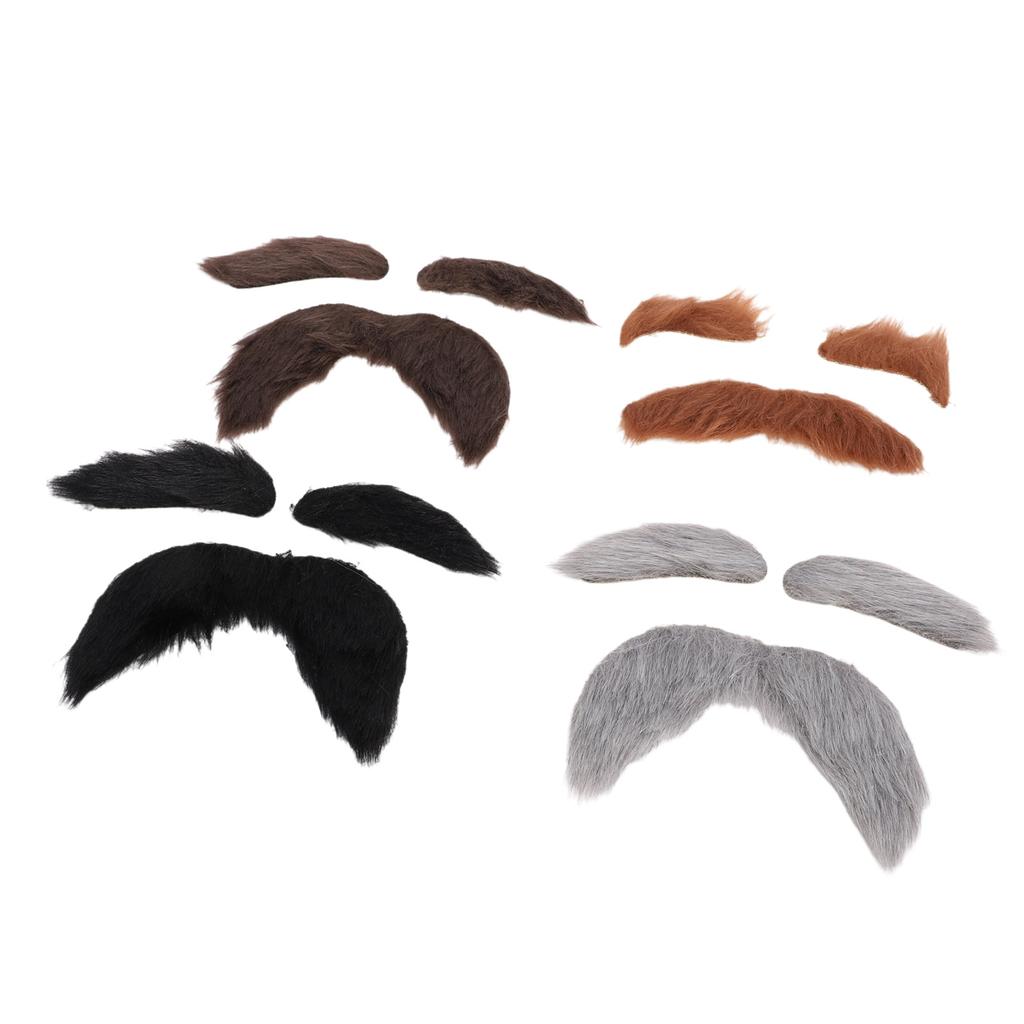 Fake Mustache And Eyebrows Self Adhesive Old Man Mustache and Eyebrows Cosplay Costume Accessories for Festival Party 4