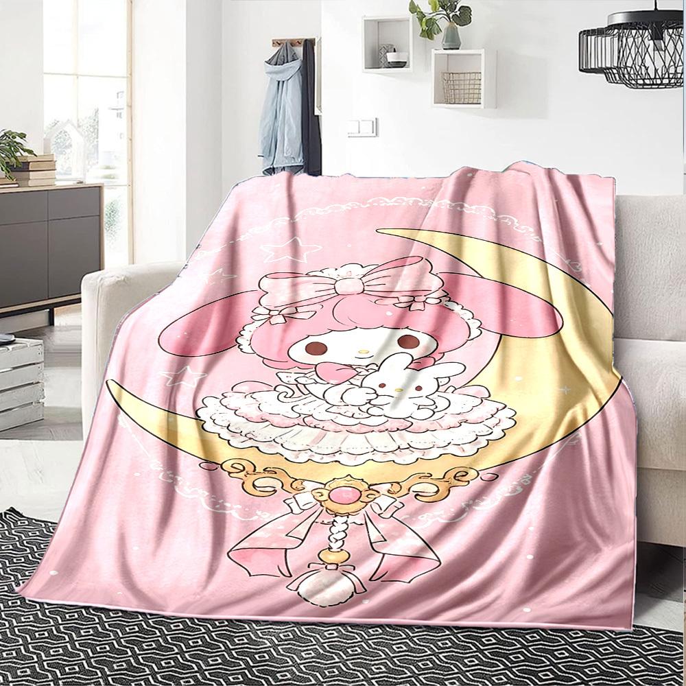 1pc Moon Princess blanket Lightweight Flannel Throw for Sofa Bed Travel Camping Livingroom Office Couch Chair