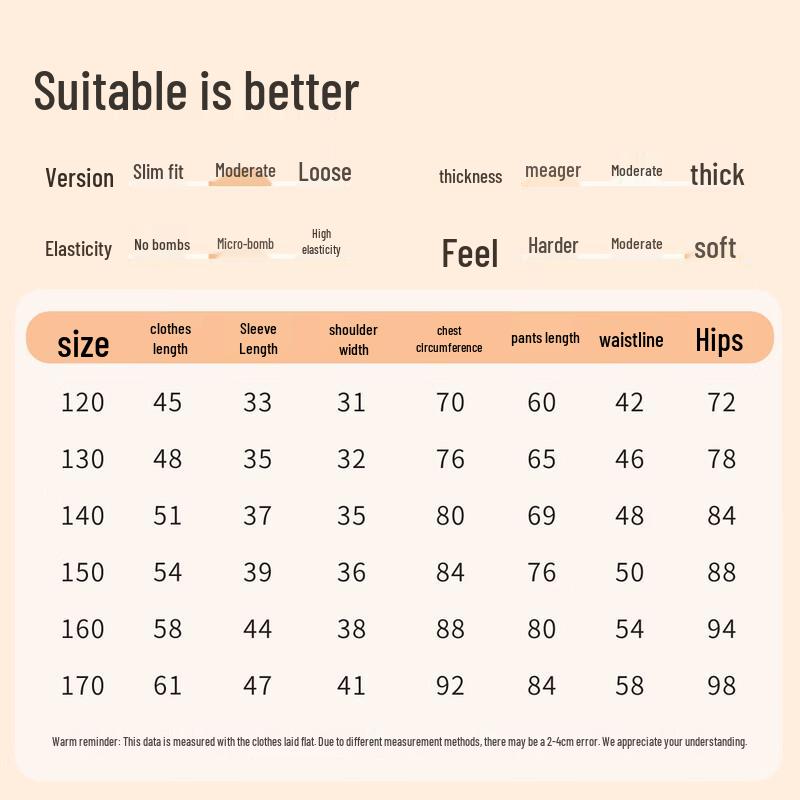 Girls' 100% Cotton Breathable Pajama Set