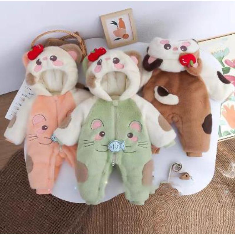 Infant Toddler Autumn Winter Plush Thick Warm Jumpsuit Winter Jacket Baby Cute Outerwear Rompers