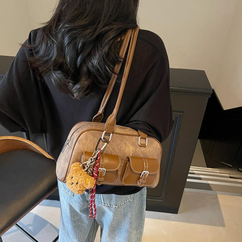Autumn and winter new retro pillow bag underarm bag Maillard shoulder large capacity tote bag