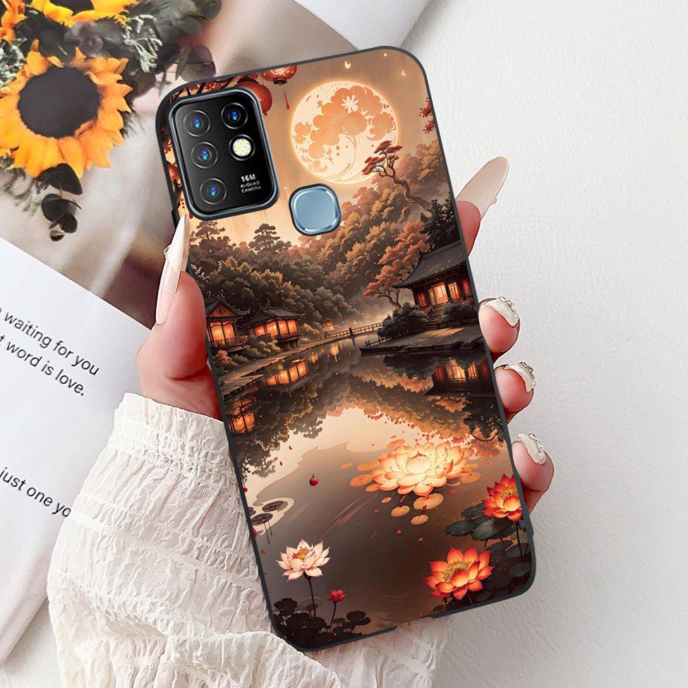 For Infinix Hot 10 Case Silicone Cute Cat Fashion Flowers Luxury Painted Back Cover For Inifnix Hot 10 Phone Case X682B X682C