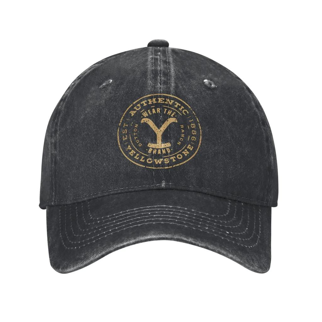 AYellowstone Sliten Dutton Basebollkepsar Sliten Denim Snapback Keps Ranch Guldlogotyp Utomhus Löpning Ostrukturerade Kepsar Ha