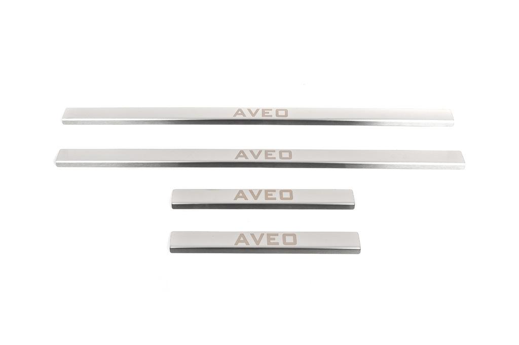 Door Sill Trims Carmos (4 Pcs, Stainless Steel) for Chevrolet Aveo T250 2005-2011