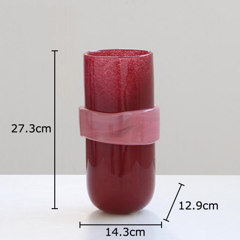 Thickened Stained Glass Vase Handicrafts Flower Pots Table Decoration Flowers Arrangement Floral Vases Room Aesthetic Decor