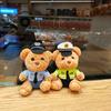 New Style Traffic Police Bear Plush Keychain Doll Uniform Police Bear Gift Police Officer Doll Bag Pendant