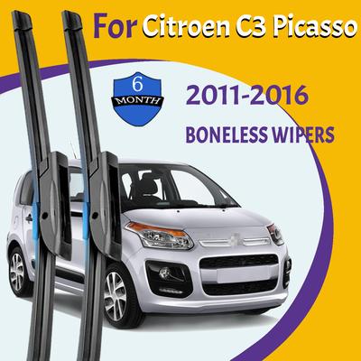 Υαλοκαθαριστήρες Για Citroen C3 Picasso 2011-2016 Μπροστινό Παράθυρο Καθαρισμού Παρμπρίζ Αυτοανταλλακτικά Αυτοκινήτου Βούρτσες Βροχής 24''+16''