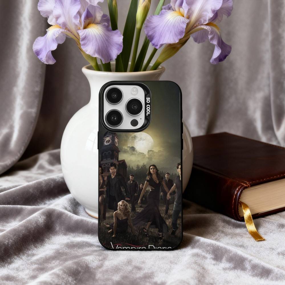 D-drama mysterious The Vampires D-Diaries Phone Case For iPhone17,16,15,14,13,12,11 Plus,Pro Max Black Candy Silver Plated Cover