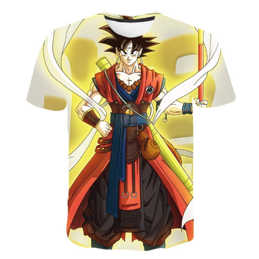 

Детская футболка с 3D цифровой печатью из серии Dragon Ball для мальчиков, повседневная и удобная, с круглым вырезом и короткими рукавами 110