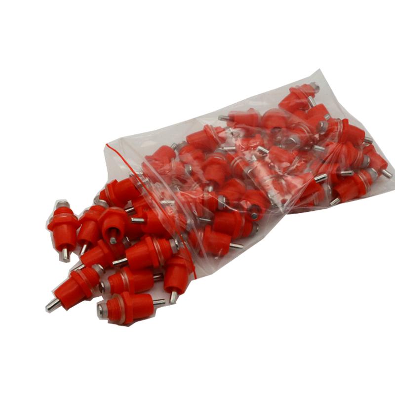 10Pcs Poultry Chicken Nipple Drinker Drinking Fountain Red Spring Type Mouth Water Poultry Farming Feeding Equipment
