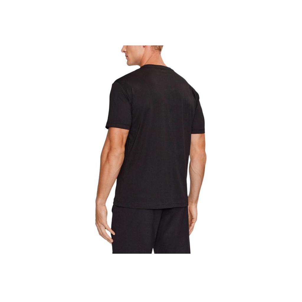 Emporio Armani Crew Neck Letter Print Fitted Short Sleeve T-Shirt Men Tops Black 6RPT81PJM9Z1200