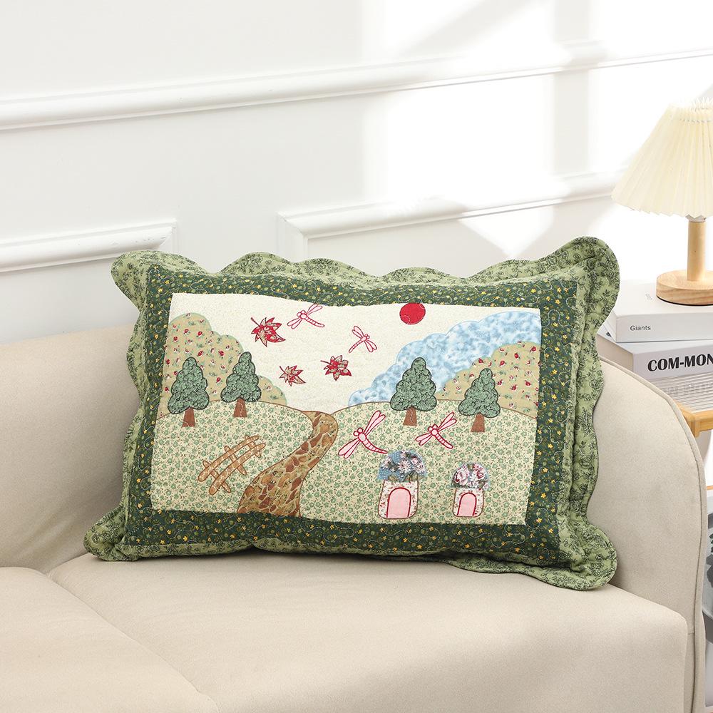 Funda de Almohada Floral Pastoral de Algodón Puro - Diseño Cómodo y Fresco