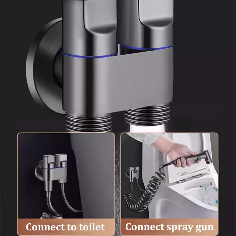 1 in 2 out toilet companion flush spray gun faucet bidet booster nozzle bathroom flush gun high pressure household