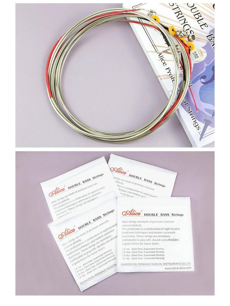 Alice German Silver Alloy Wound Double Bass Strings (G/D/A/E)