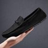 Suede Leather Loafers Leisure Walk Mens Casual Shoes Lace-Up Slip on Shoes Handmade Moccasins Leisure Walk Male Driving Footwear