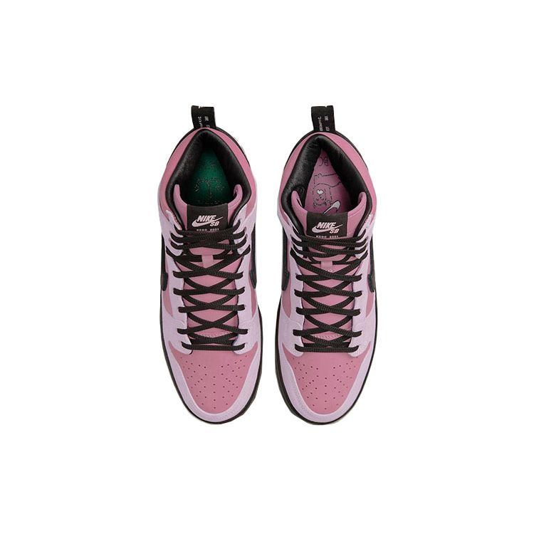 KCDC x Nike Dunk High SB 20th Anniversary Unisex Sneakers Pink Elemental-Pink Black DH7742-600