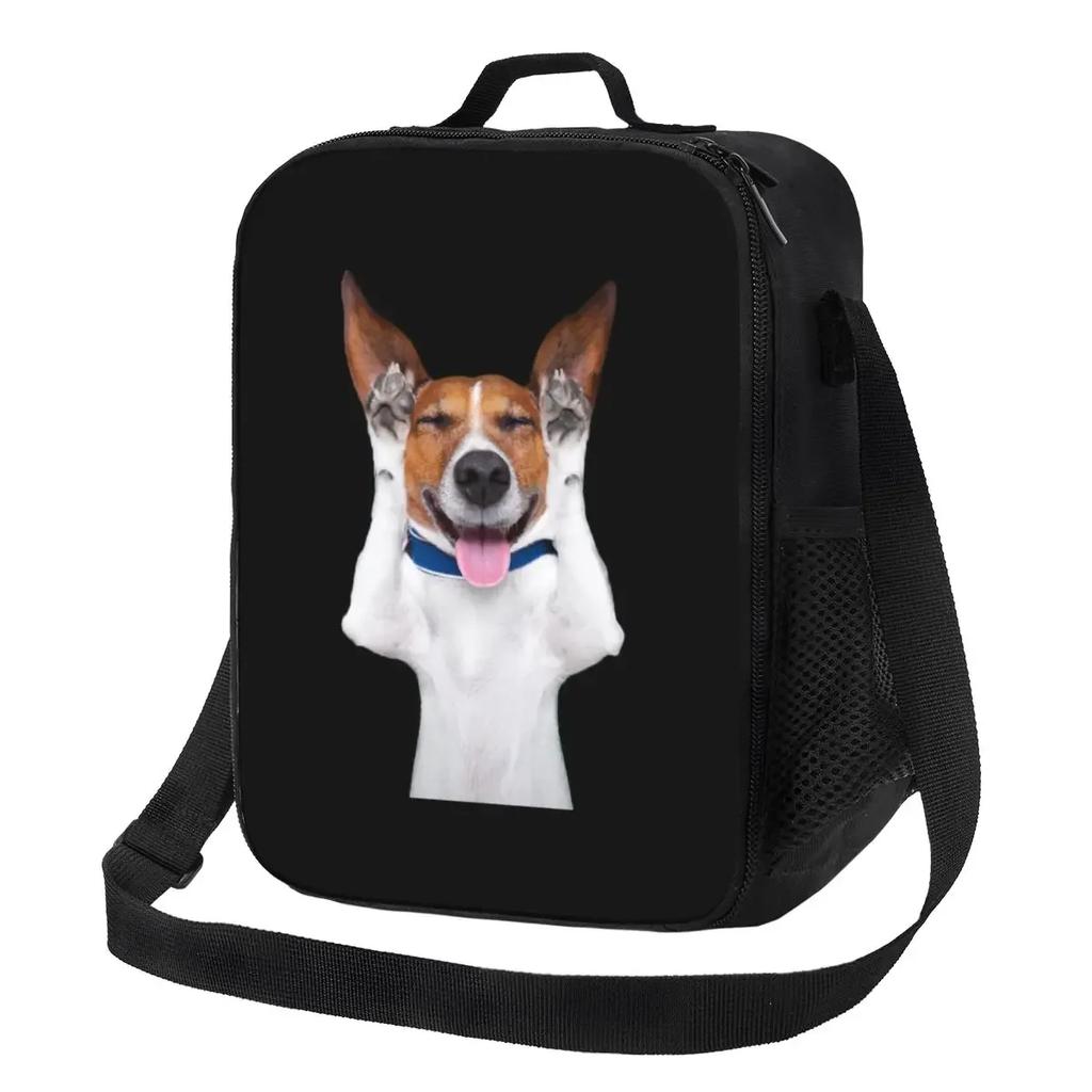 Jack Russell Terrier Dog With Pencil Portable Lunch Box Leakproof Animal Thermal Cooler Food Insulated Lunch Bag School Student