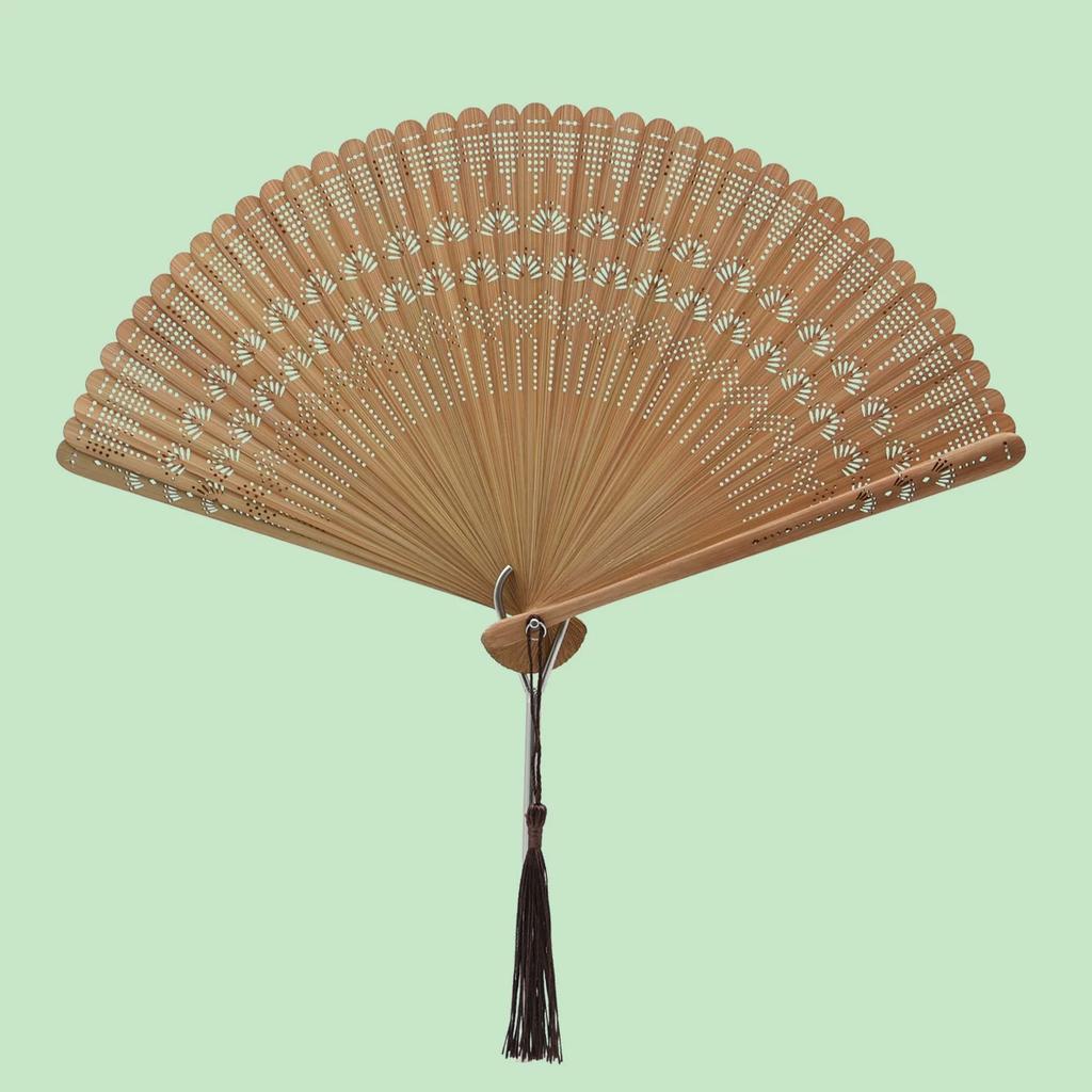 Dream Lotus Mini Japanese-Style Handheld Full Bamboo Fan Hanfu Mamian Skirt Dance Qipao Portable Folding Fan Girl Group Folding Fan