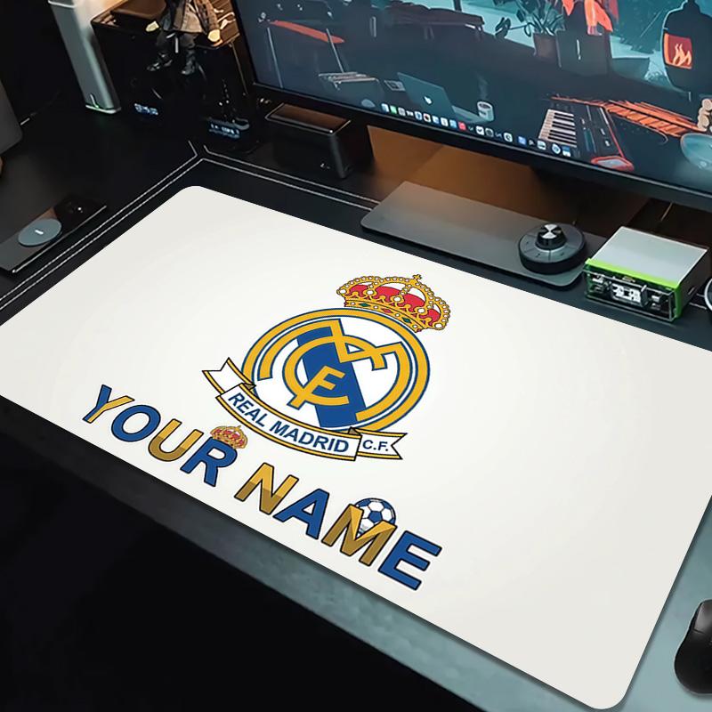 Real Madrid Aufdruck Kissen Rutschfest Laptop Tablet Großes Mauspadd XXL Matte Mini-PC Spielmatte Mit Verriegeltem Rand