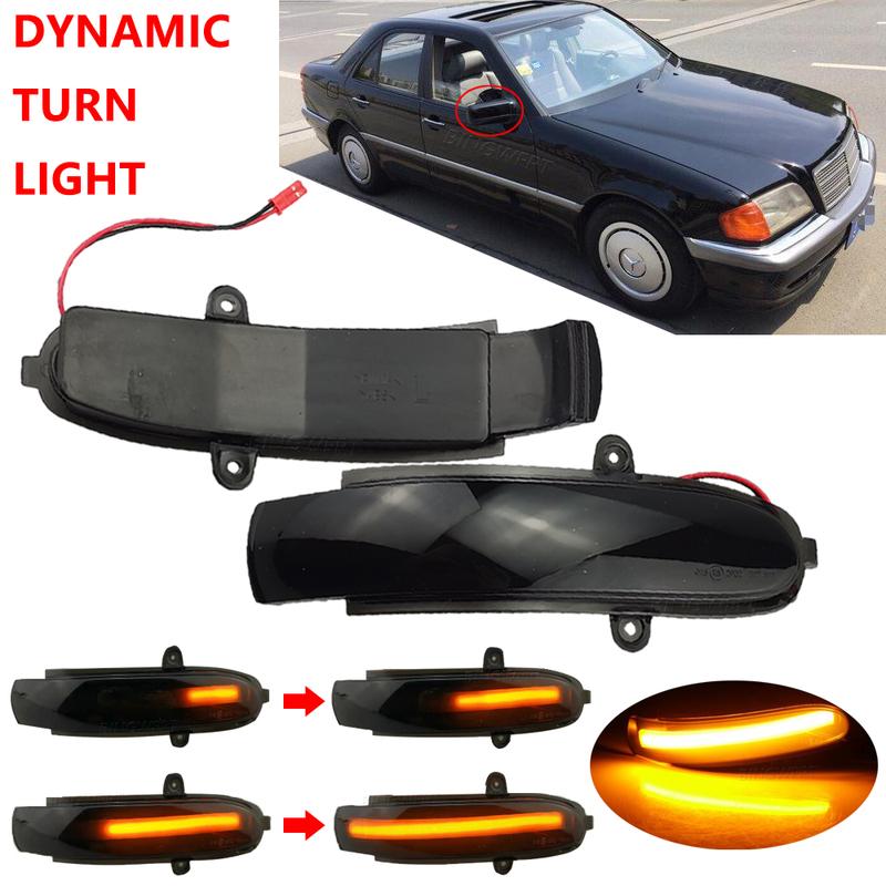 2PCS Dynamic Indicator Blinker Sequential For Mercedes Benz C W203 T-Modell S203 2000-2007 Turn Signal LED Side Mirror Light