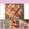 Elegant Korean Style Double Layer Wave Pearl Zircon Open Adjustable Ring For Women