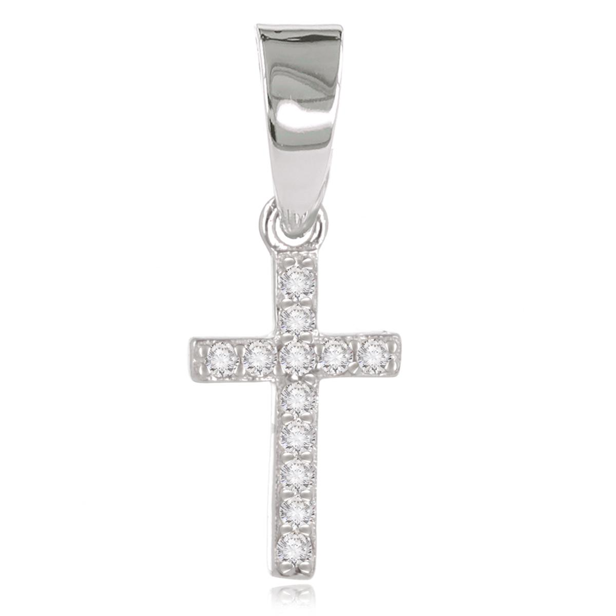 

Les Trésors De Lily [Q7017] - Pendentif Argent Croix Blanc argenté (rhodié) - 12x7 mm