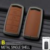 Zinc Alloy+Leather  Car Key Case Cover Shell Fob For Hyundai  Genesis G70 G80 Eq900 G90 Car Interior Keychain Accessories