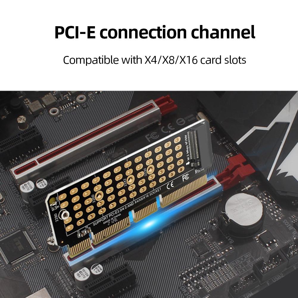 M2 NVME Adapter Card M.2 M-Key Accelerator Card Full Speed X4 M.2 To PCI-E4.0 Converter Support 1U Server for 2230-2280 M.2 SSD
