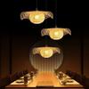 Bedroom Living Room Lantern Chandelier Stairs Retro Rattan Three-Head Hanging Light Bamboo Weaving Combination Creative Lamp