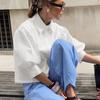 Autunno Design europeo e americano di nicchia senso del design colletto bianco manica a sbuffo manica a tre quarti camicia da donna versatile casual ampia top